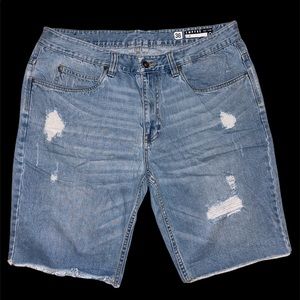 Light Blue Empyre slim fit jeans shorts